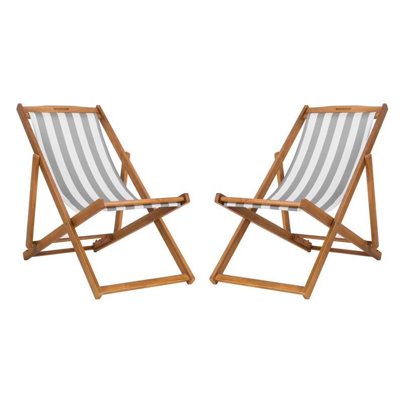 SAFAVIEH Outdoor Natalya Foldable Sling Chair (Set of 2) - 24W x 34D x 41H