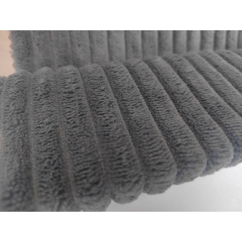 Oversized Corduroy Corner Sofa with Chaise, Boneless L-Shaped Sectional Couch, Modular Deep Seat Couches with Pillows