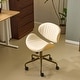 preview thumbnail 21 of 42, PU Curved Office Chair With Antique Bronze Base