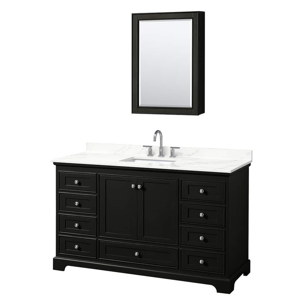 Deborah 60-inch Single Vanity, Quartz Top, Medicine Cabinet