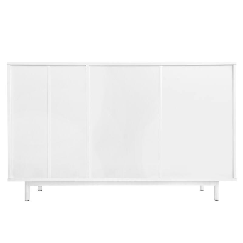 Wave Pattern Storage Cabinet with 2 Doors and 2 Drawers,Adjustable