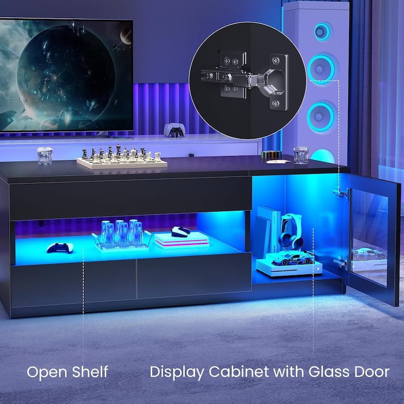 Lift Top Coffee Table 2 Drawers Glass Storage Cabinet Coffee Tables Living Room
