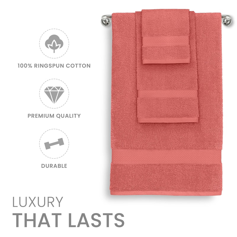 Martex 6 PC 100% Ringspun Cotton Towel Set Highly Absorbent & Soft