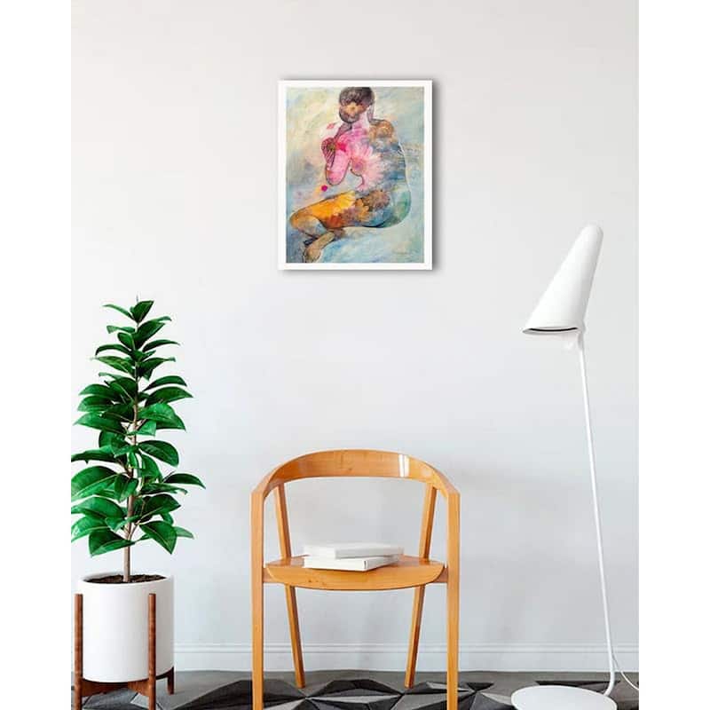 Floral Figures II Framed Poster - 18 x 24 Inch - White
