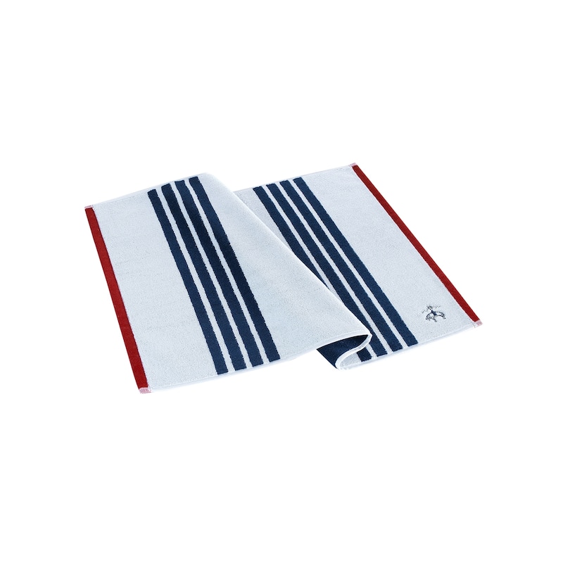 Brooks Brothers Nautical Blanket Stripe Bath Mat - White