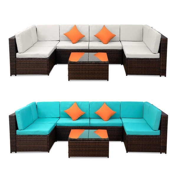 Shop Patio Furniture Sofa Set Wicker Chair for Outdoor ... Shop Patio Furniture Sofa Set Wicker Chair for Outdoor ... on Safavieh Outdoor Living Granton 5 Pc Living Set id=65885