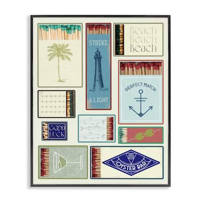 Stupell Nautical Theme Matchboxes Framed Giclee Art Design By Lil' Rue