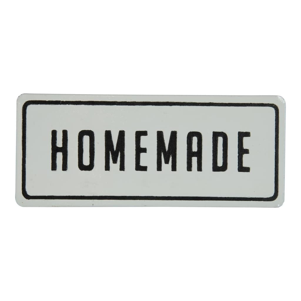 Homemade Kitchen Enameled Metal Wall Plaque 12 Inches - White,Black