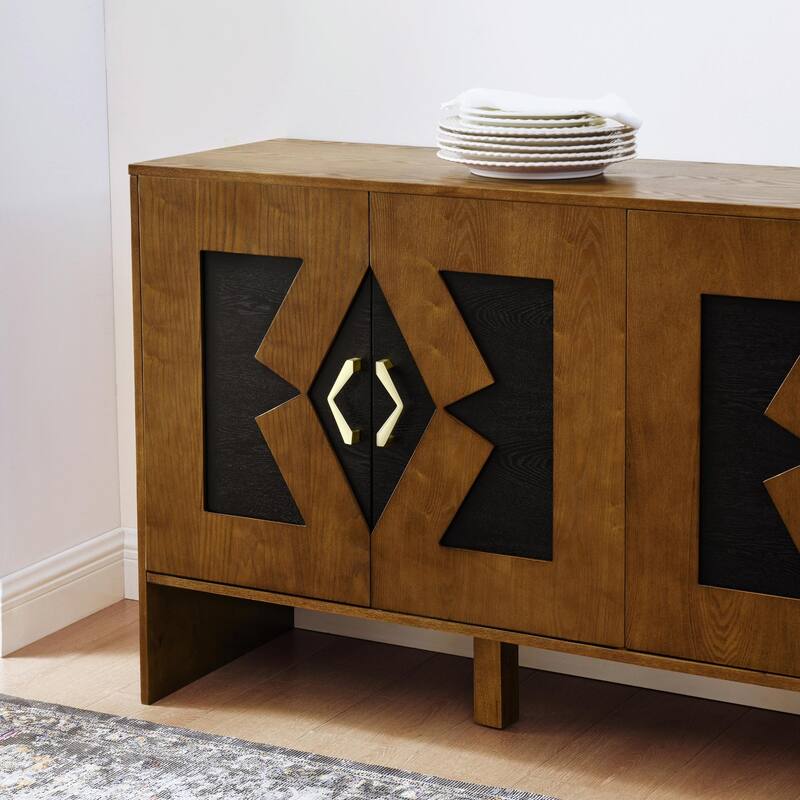 Mid Century Sideboard - 60" TV Stand with Adjustable Shelves