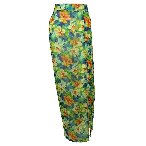Miken Women's Print Maxi Skirt Dress Swin Cover ups