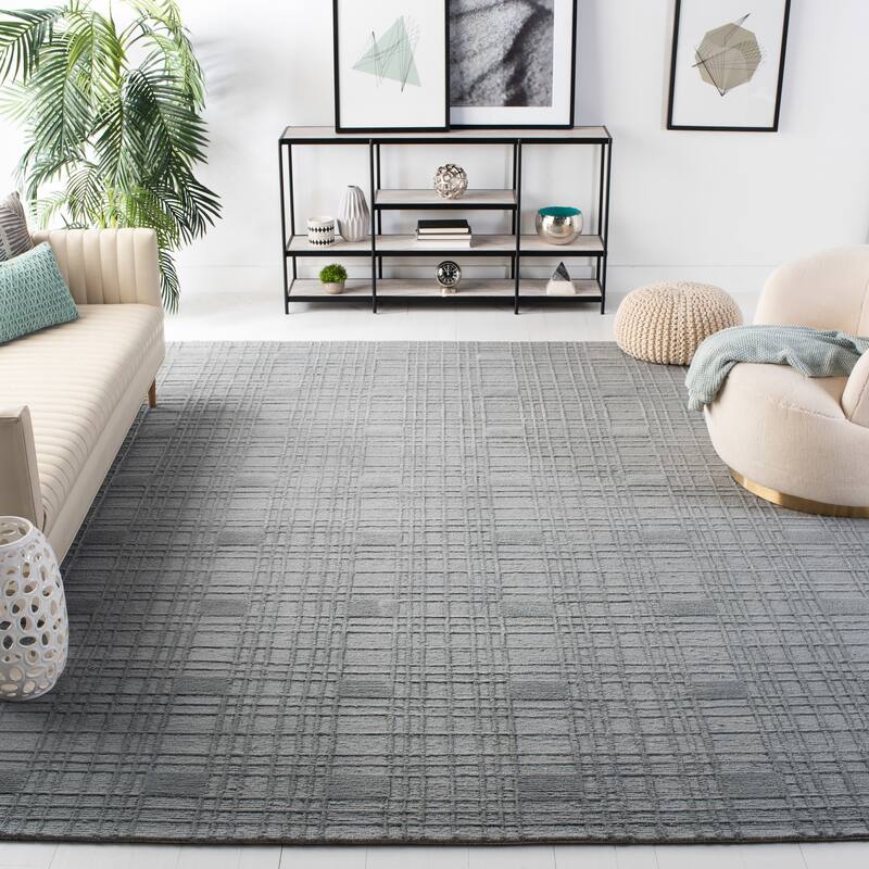 SAFAVIEH Couture Hand-knotted Tibetan Diodora Modern Wool Rug - 9' x 12' - Seafoam