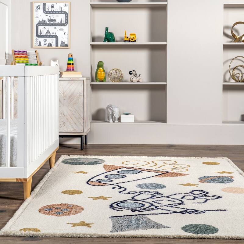 Nuloom Caree Astronaut Kids Fringe Area Rug