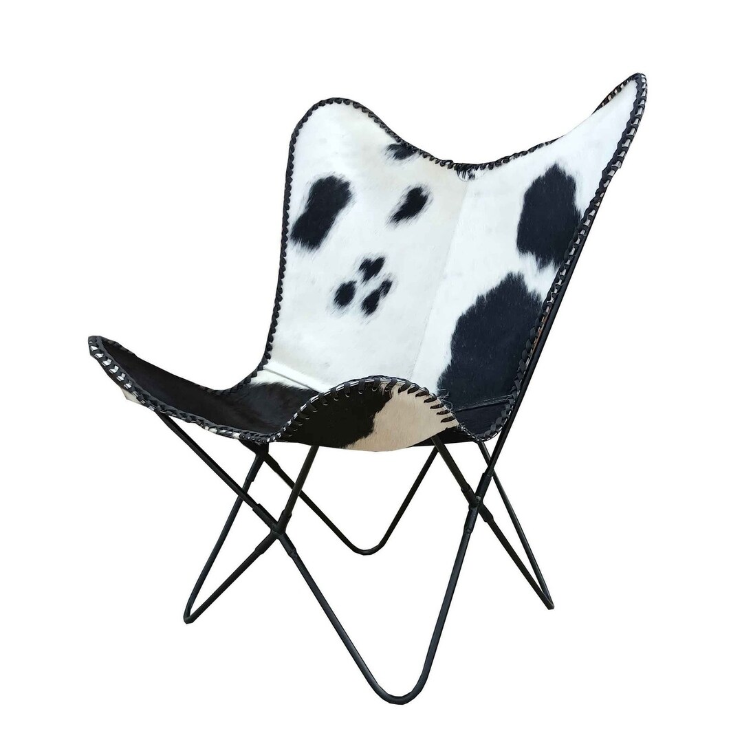 Black and sales white cow chair