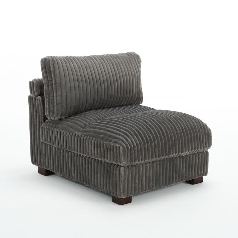 5-Piece Oversized Cotton Flannel Modular Sectional Sofa for Living Room