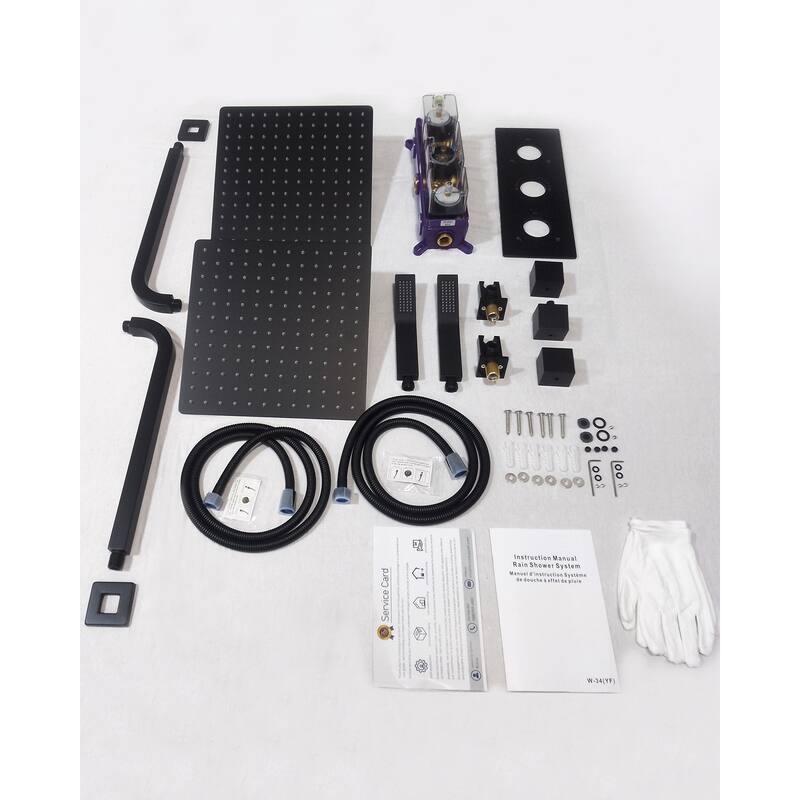 EVERSTEIN Dual Shower System 12" Rain Shower Head with High Pressure Handheld Sprays