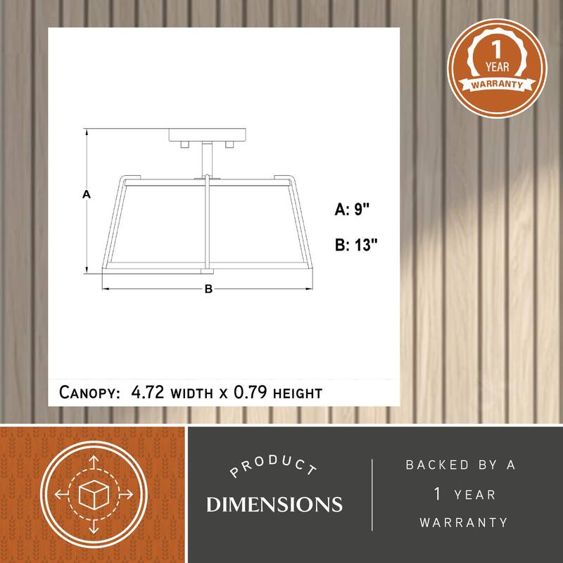 Vaxcel Lighting C0328 Marion 2 Light 13" Wide Semi-Flush Drum Ceiling