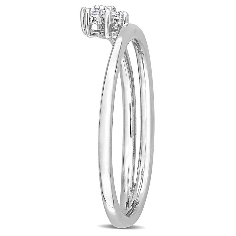 Miadora Diamond Accent Floral Wrap Promise Ring in Sterling Silver