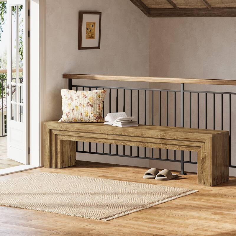 71" Extra Long Wooden Entryway Bench, Shoe Bench Indoor Seating for Hallway, End of Bed, Living/Dining Room, Sofa Back