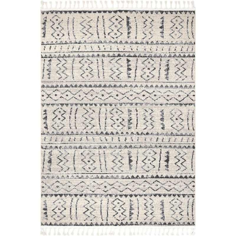 Nuloom Geometric Akua Ethnic Bands Tassel Area Rug