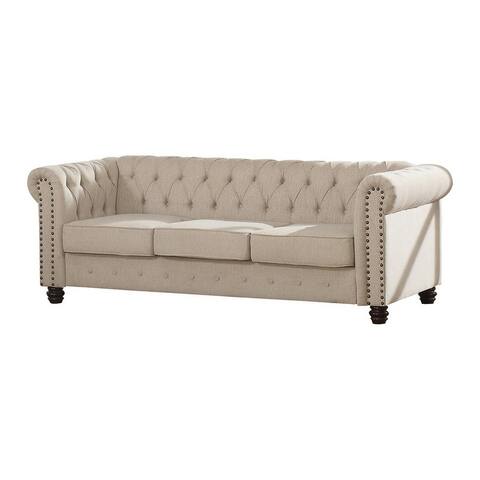 Best Master Furniture Tufted Landry Upholstered Sofa and Loveseat Set