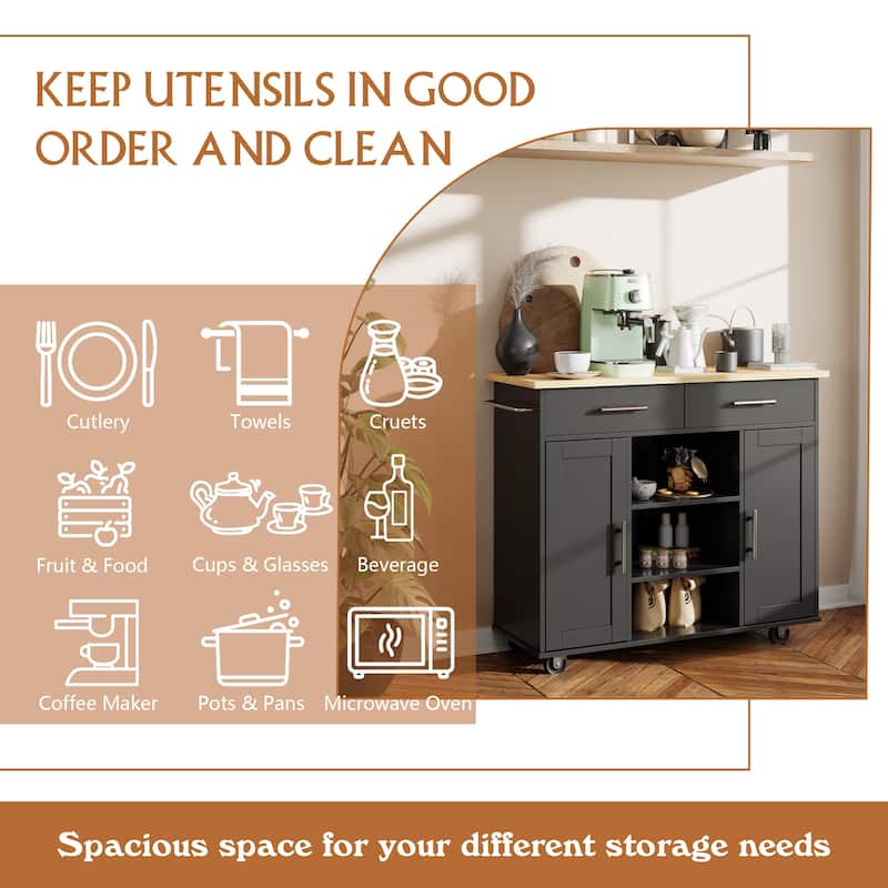 Futzca Storage Kitchen Island Cart - N/A