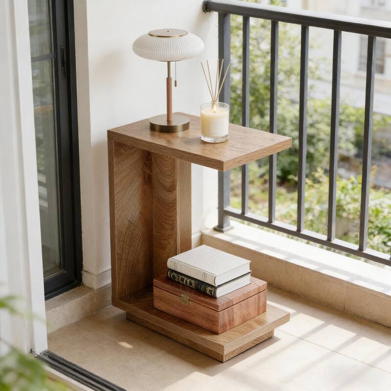 C-Shaped Bedside Table,Stylish Side Table