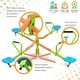 preview thumbnail 4 of 6, outdoor playground four seats seesaw for kids 360 degree rotating sturdy plastic seat seesaw for kids seesaw blue and green