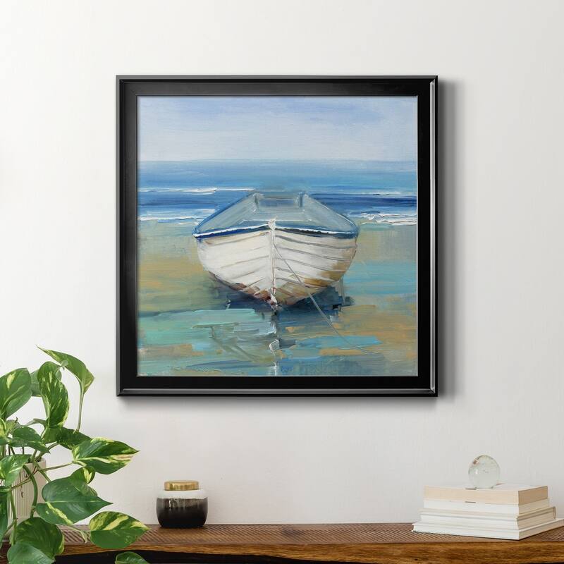 Bubbly Blue Crab-Framed Canvas - Ready to Hang