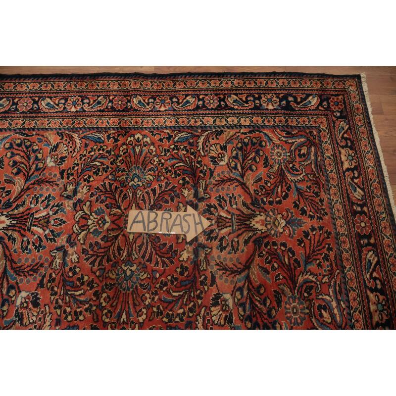 Hand Knotted Oriental 100% Wool Carpet Traditional Floral Oranges & Rust Lilian Area Rug - 4' 11'' X 3' 6''