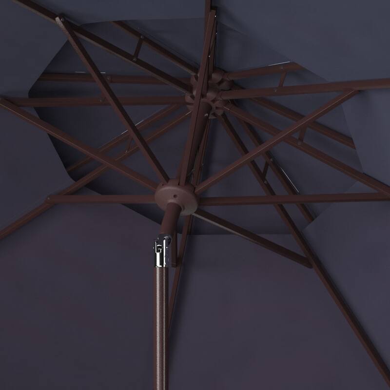SAFAVIEH Outdoor Livia 9Ft Double Top Market Umbrella, Base Not Included