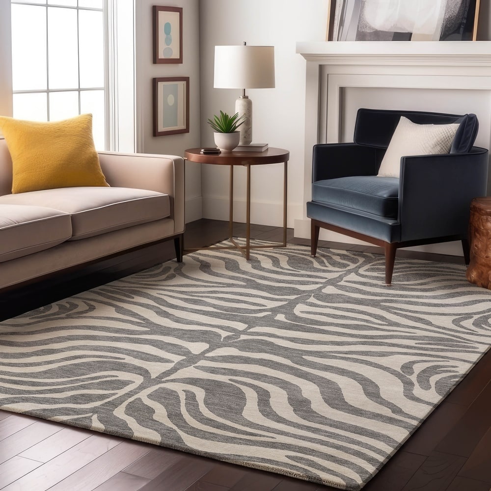 Premium Washable Super Soft Zebra Print Mayfield Rug