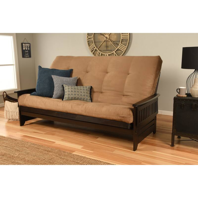 Somette Queen-size Futon Set in Espresso Finish with Suede Mattress