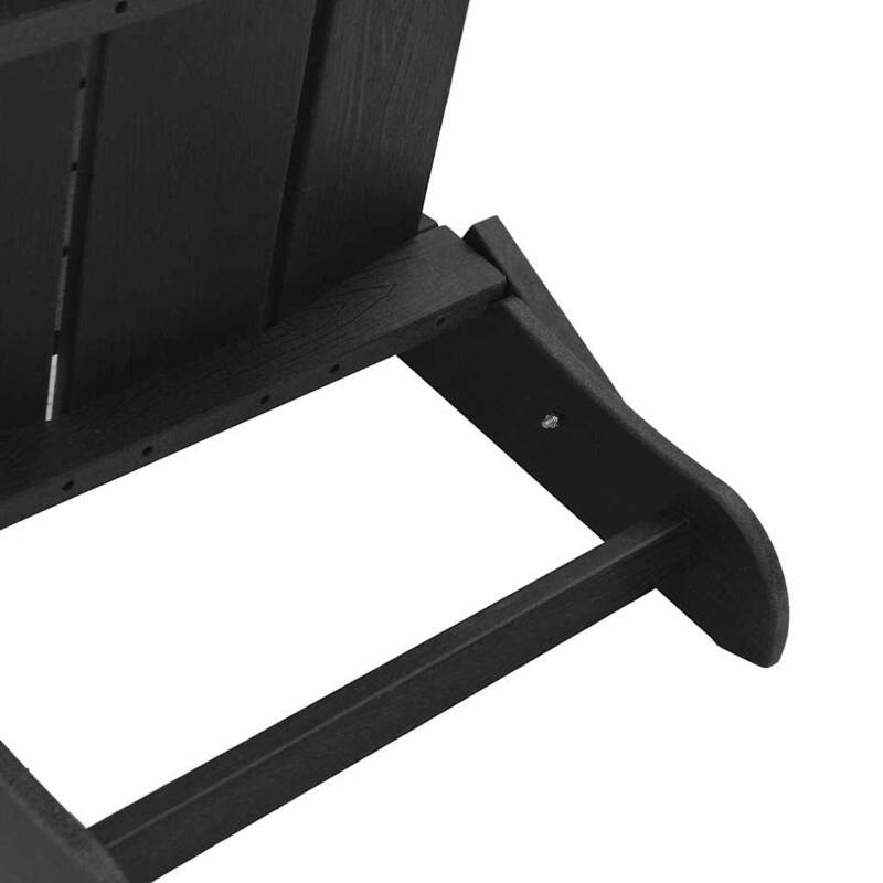 vidaXL Folding Adirondack Chair Black 74.5 x 80.5 x 90cm Plastic - 74.5 x 80.5 x 90cm