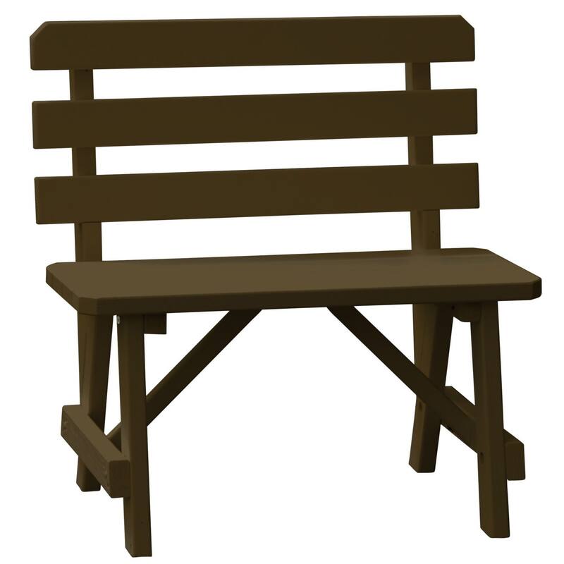 Pine 3' Traditional Backed Bench - Coffee