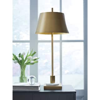 Signature Design by Ashley Fritzburn Gold/White Table Lamp - 14" W x 14" D x 32.25" H
