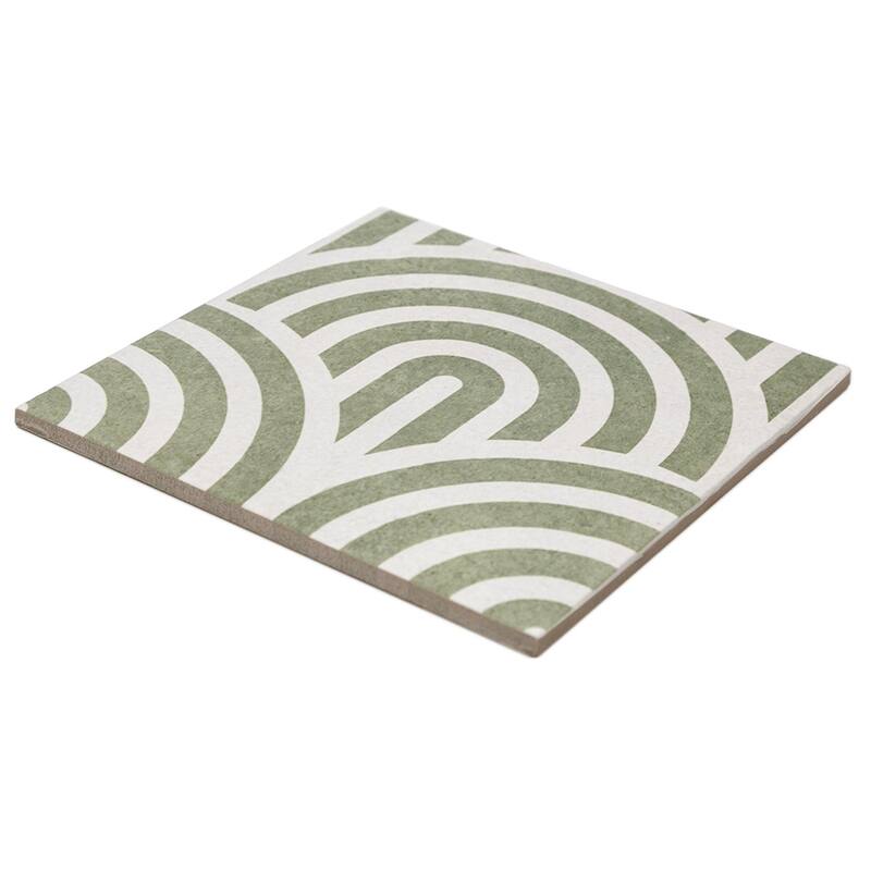 Verity Waves 8x8 Matte Porcelain Encaustic Tile - Floor, Wall, Backsplash