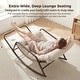preview thumbnail 5 of 25, Oversized Papasan Rocking Lounge Chair with Footrest, Heavy-Duty 450lbs Metal Frame, Indoor Outdoor Patio Rocker with Cushion