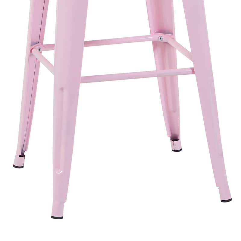 AC Pacific 30 Inch Industrial Stackable Metal BarStools Set of 2