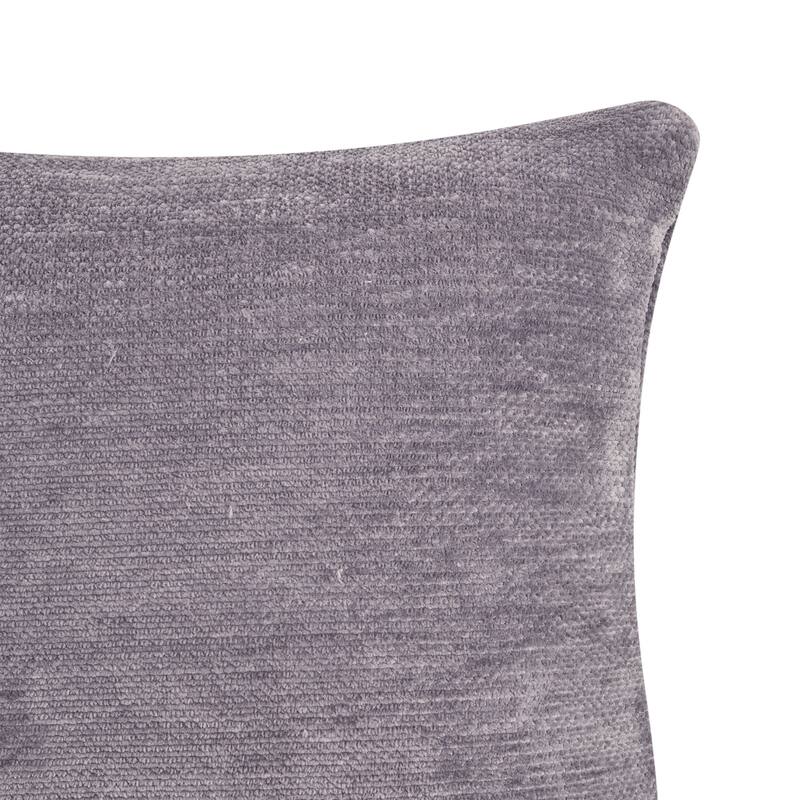 Sevita Transitional Solid Chenille Indoor Throw PIllow - 20" x 20" - Frost Gray