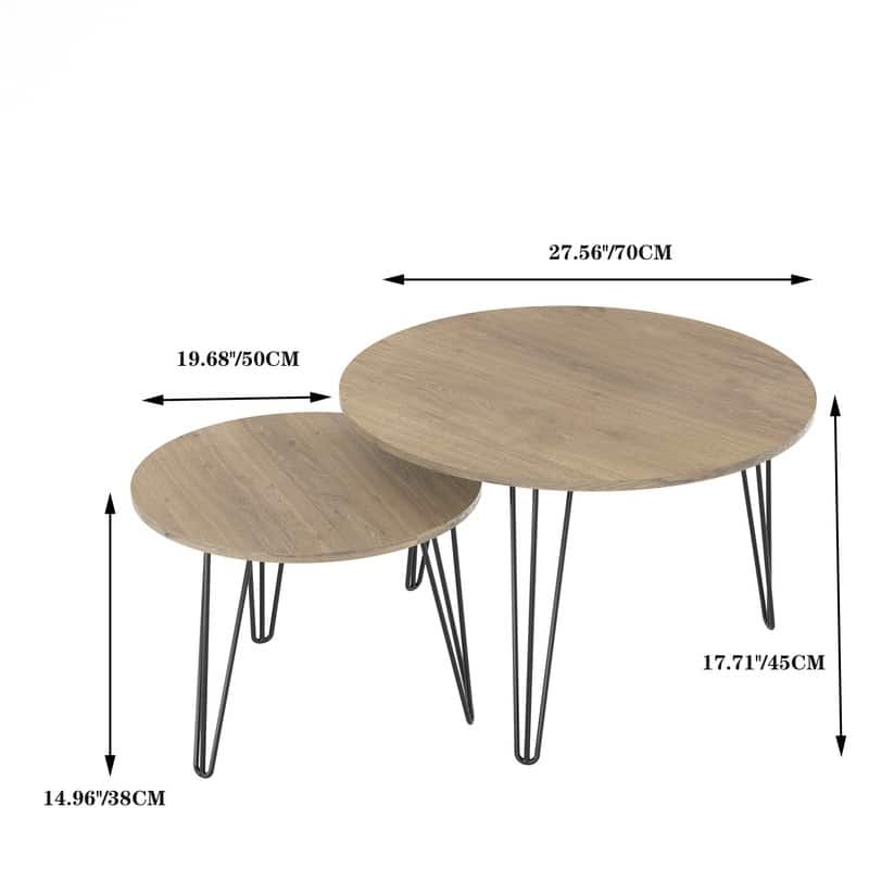 27.56'' Round Nesting Coffee Table Set of 2