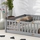 preview thumbnail 94 of 92, Modern Floor Platform Bed with Fence and Door