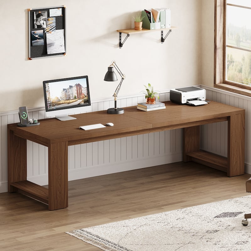 86.6 Inch Extra Long Desk Witing Table Large Desk Workstation Desk