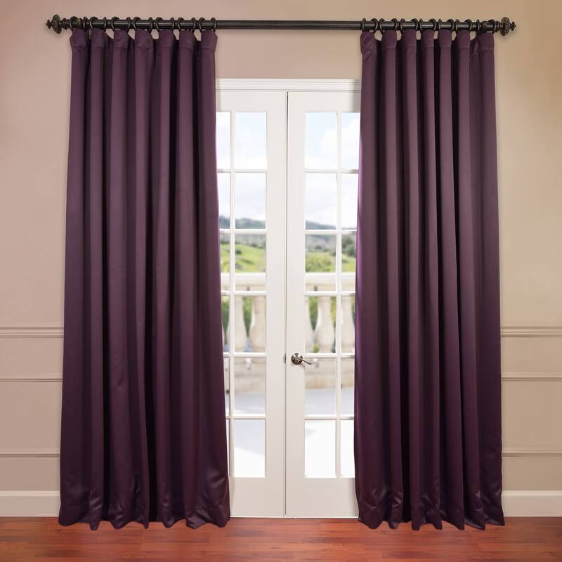 Exclusive Fabrics Extra Wide Room Darkening Curtain (1 Panel) - 100 X 120 - Aubergine