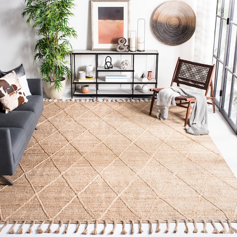 SAFAVIEH Handmade Natural Fiber Orietta Jute Tassel Rug - 9' x 12' - Natural