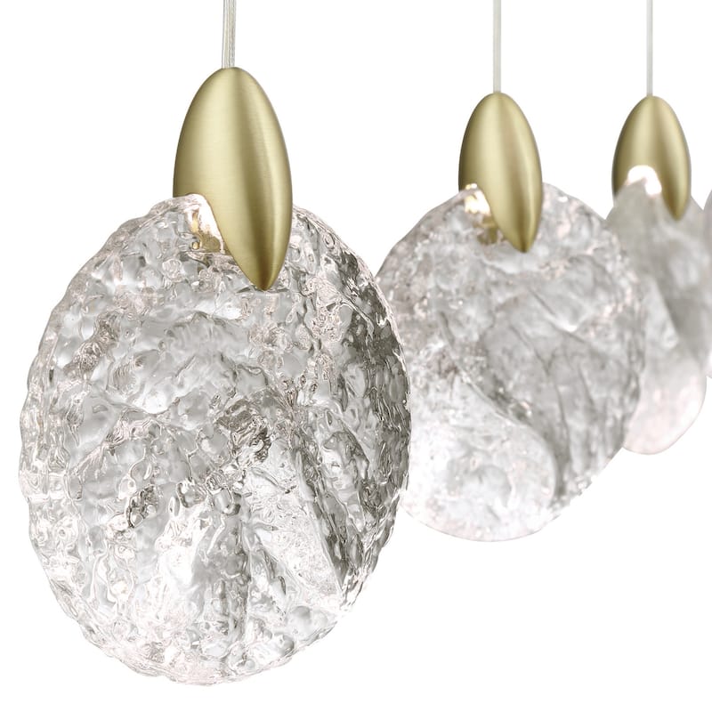 Artcraft Snowflake 13-Light 40" Island-Light - Matte Black with Satin Brass Accent