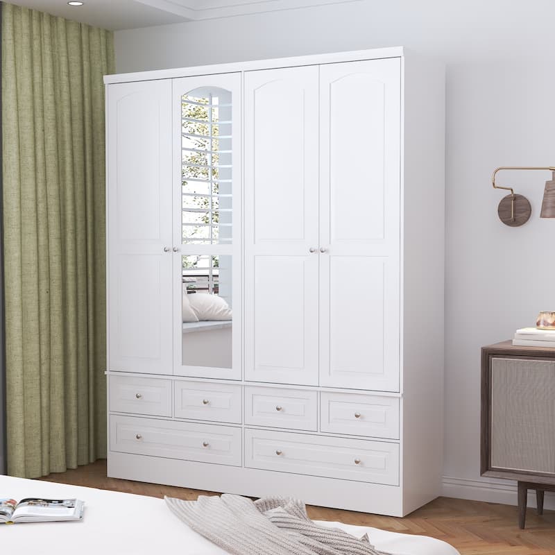 78.7"H Combo Twin Wardrobe Set Elegance Meets Utility Armoires Closet - 63"W