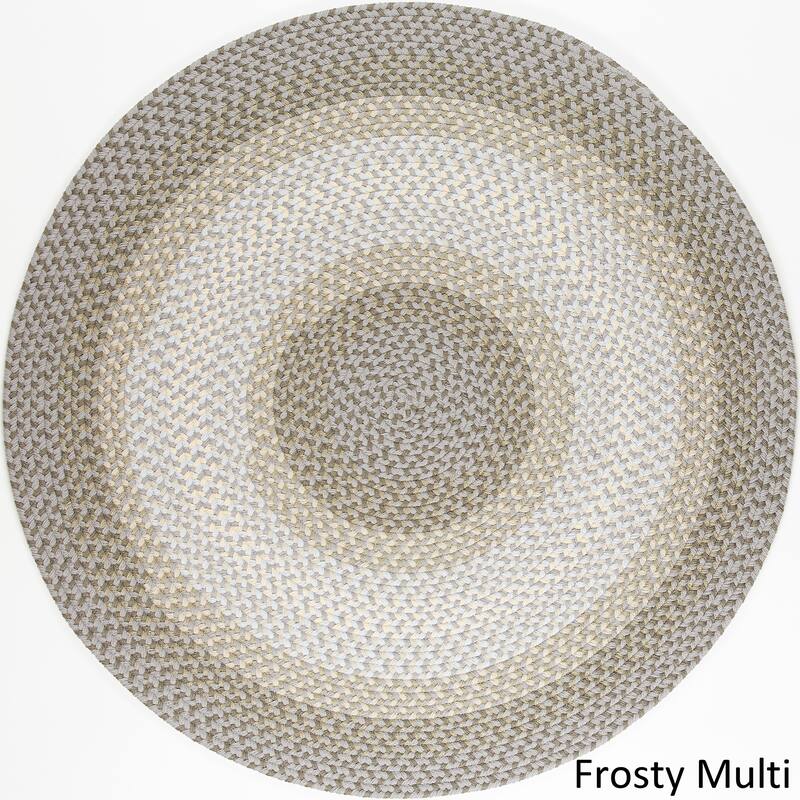 Norfolk Flat-braided Indoor/ Outdoor Rug - 10 ft x 10 ft - Frosty Multi