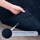 Subrtex Non-slip Bathroom Rug Chenille Soft Striped Plush Bath Mat