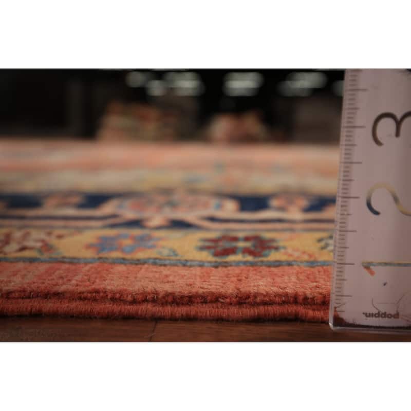 Vegetable Dye Orange Heriz Oriental Area Rug Handmade Wool Carpet - 8'11" x 11'4"