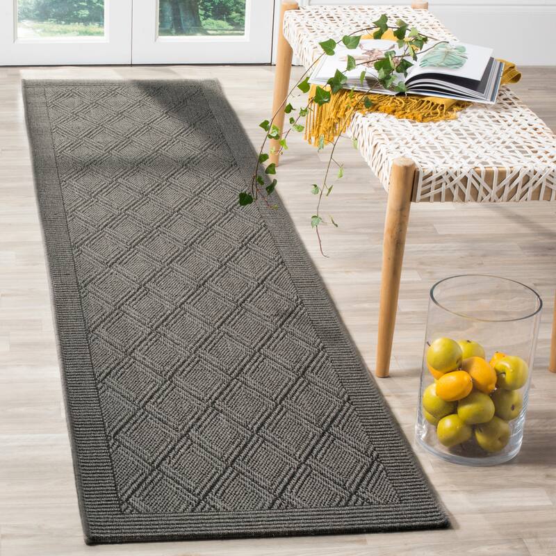 SAFAVIEH Palm Beach Tadako Trellis Sisal/ Jute Rug - 2' x 8' Runner - Ash